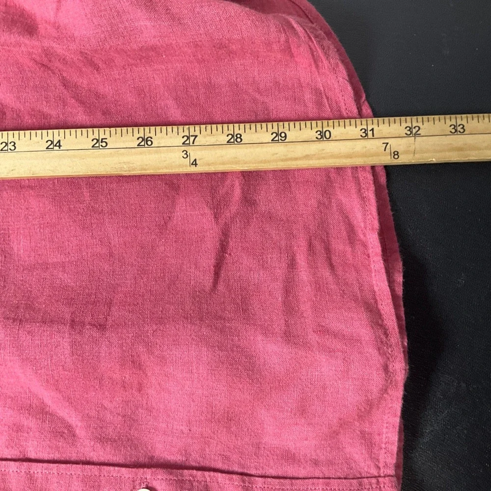 Banana Republic Shirt Mens XL Pink 100% Linen Standard Fit Coastal Minimalist XL